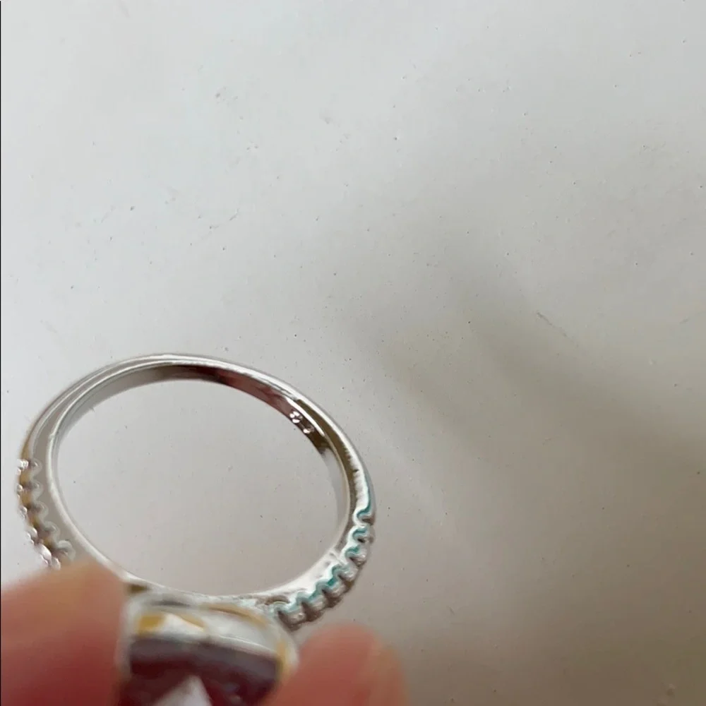 New Princess Engagement Sapphire CZ Silver Ring